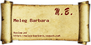 Meleg Barbara névjegykártya
